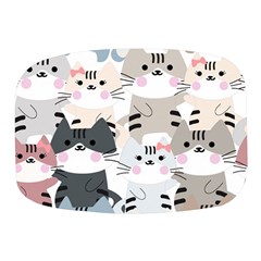 Cute-cat-couple-seamless-pattern-cartoon Mini Square Pill Box by Jancukart