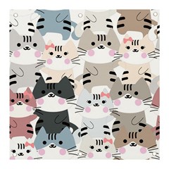 Cute-cat-couple-seamless-pattern-cartoon Banner And Sign 3  X 3  by Jancukart