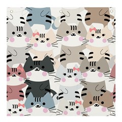 Cute-cat-couple-seamless-pattern-cartoon Banner And Sign 4  X 4  by Jancukart