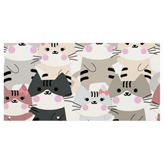 Cute-cat-couple-seamless-pattern-cartoon Banner And Sign 8  X 4  by Jancukart