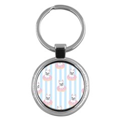 French-bulldog-dog-seamless-pattern Key Chain (round)