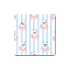 French-bulldog-dog-seamless-pattern Square Magnet