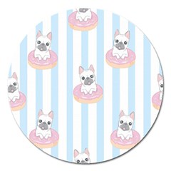 French-bulldog-dog-seamless-pattern Magnet 5  (round) by Jancukart