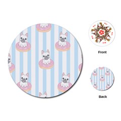 French-bulldog-dog-seamless-pattern Playing Cards Single Design (round)