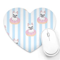 French-bulldog-dog-seamless-pattern Heart Mousepad