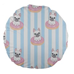 French-bulldog-dog-seamless-pattern Large 18  Premium Round Cushions