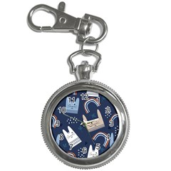 Colorful-cute-cats-seamless-pattern Key Chain Watches