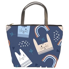 Colorful-cute-cats-seamless-pattern Bucket Bag