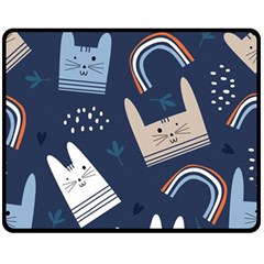 Colorful-cute-cats-seamless-pattern Fleece Blanket (medium) 