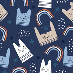 Colorful-cute-cats-seamless-pattern Play Mat (square) by Jancukart