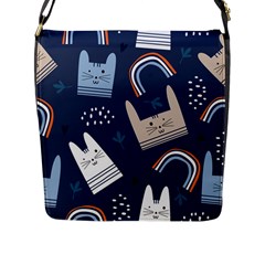 Colorful-cute-cats-seamless-pattern Flap Closure Messenger Bag (l) by Jancukart