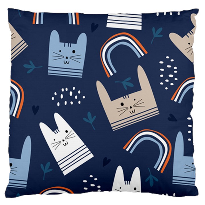 Colorful-cute-cats-seamless-pattern Standard Flano Cushion Case (Two Sides)