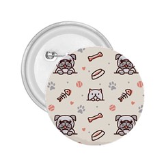 Pug-dog-cat-with-bone-fish-bones-paw-prints-ball-seamless-pattern-vector-background 2 25  Buttons