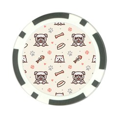 Pug-dog-cat-with-bone-fish-bones-paw-prints-ball-seamless-pattern-vector-background Poker Chip Card Guard by Jancukart