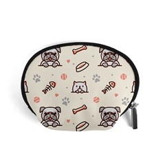 Pug-dog-cat-with-bone-fish-bones-paw-prints-ball-seamless-pattern-vector-background Accessory Pouch (small)