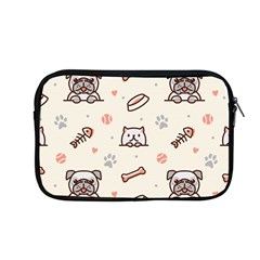 Pug-dog-cat-with-bone-fish-bones-paw-prints-ball-seamless-pattern-vector-background Apple Macbook Pro 13  Zipper Case