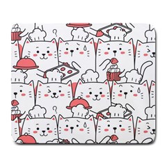 Cute-cat-chef-cooking-seamless-pattern-cartoon Large Mousepad