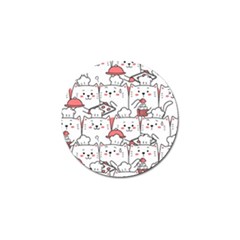 Cute-cat-chef-cooking-seamless-pattern-cartoon Golf Ball Marker (4 Pack)