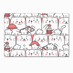 Cute-cat-chef-cooking-seamless-pattern-cartoon Postcard 4 x 6  (pkg Of 10)