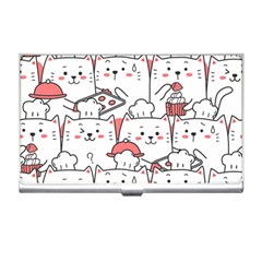 Cute-cat-chef-cooking-seamless-pattern-cartoon Business Card Holder