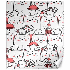 Cute-cat-chef-cooking-seamless-pattern-cartoon Canvas 20  X 24 