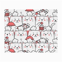 Cute-cat-chef-cooking-seamless-pattern-cartoon Small Glasses Cloth (2 Sides)