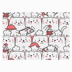 Cute-cat-chef-cooking-seamless-pattern-cartoon Large Glasses Cloth