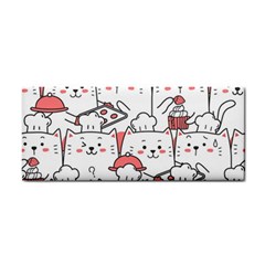 Cute-cat-chef-cooking-seamless-pattern-cartoon Hand Towel by Jancukart