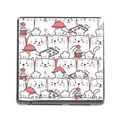 Cute-cat-chef-cooking-seamless-pattern-cartoon Memory Card Reader (square 5 Slot)