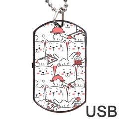 Cute-cat-chef-cooking-seamless-pattern-cartoon Dog Tag Usb Flash (two Sides) by Jancukart