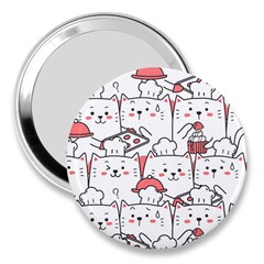 Cute-cat-chef-cooking-seamless-pattern-cartoon 3  Handbag Mirrors