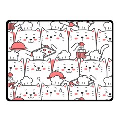 Cute-cat-chef-cooking-seamless-pattern-cartoon Double Sided Fleece Blanket (small)  by Jancukart