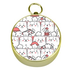 Cute-cat-chef-cooking-seamless-pattern-cartoon Gold Compasses