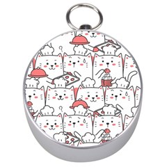 Cute-cat-chef-cooking-seamless-pattern-cartoon Silver Compasses