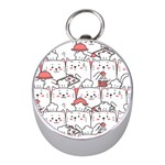 Cute-cat-chef-cooking-seamless-pattern-cartoon Mini Silver Compasses Front