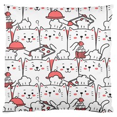 Cute-cat-chef-cooking-seamless-pattern-cartoon Standard Flano Cushion Case (two Sides) by Jancukart