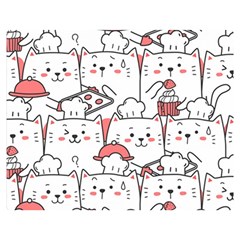 Cute-cat-chef-cooking-seamless-pattern-cartoon Double Sided Flano Blanket (medium)  by Jancukart