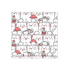 Cute-cat-chef-cooking-seamless-pattern-cartoon Satin Bandana Scarf 22  X 22  by Jancukart