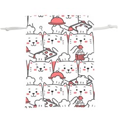 Cute-cat-chef-cooking-seamless-pattern-cartoon  Lightweight Drawstring Pouch (xl) by Jancukart