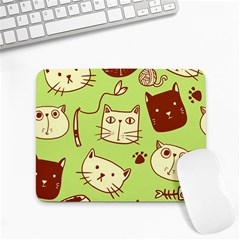 Cute-hand-drawn-cat-seamless-pattern Small Mousepad