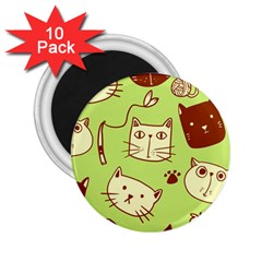 Cute-hand-drawn-cat-seamless-pattern 2 25  Magnets (10 Pack) 