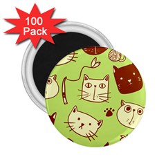 Cute-hand-drawn-cat-seamless-pattern 2 25  Magnets (100 Pack) 