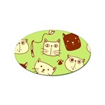 Cute-hand-drawn-cat-seamless-pattern Sticker (Oval) Front