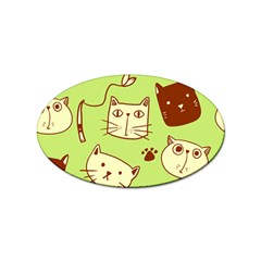 Cute-hand-drawn-cat-seamless-pattern Sticker Oval (10 Pack)