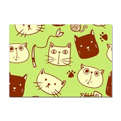 Cute-hand-drawn-cat-seamless-pattern Sticker A4 (10 Pack)