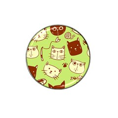 Cute-hand-drawn-cat-seamless-pattern Hat Clip Ball Marker