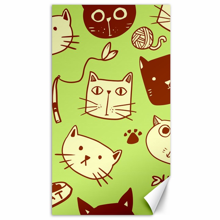 Cute-hand-drawn-cat-seamless-pattern Canvas 40  x 72 