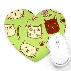 Cute-hand-drawn-cat-seamless-pattern Heart Mousepad