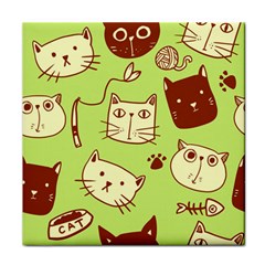 Cute-hand-drawn-cat-seamless-pattern Face Towel