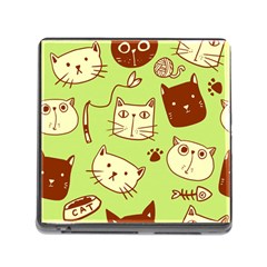 Cute-hand-drawn-cat-seamless-pattern Memory Card Reader (square 5 Slot)